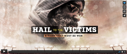 Title card from the Hail To The Victims documentary